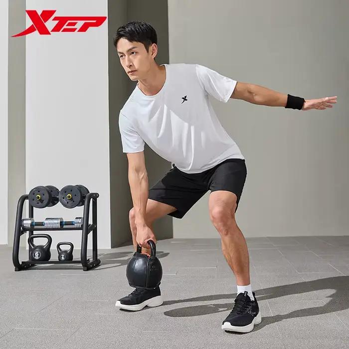 Xtep combinaison de sport à manches courtes pour hommes été combinaison à séchage rapide sport absor