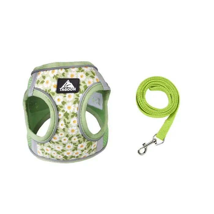 Fournitures de marche pour chiens, harnais Floral pour animaux de compagnie, laisse Anti-évasion, en