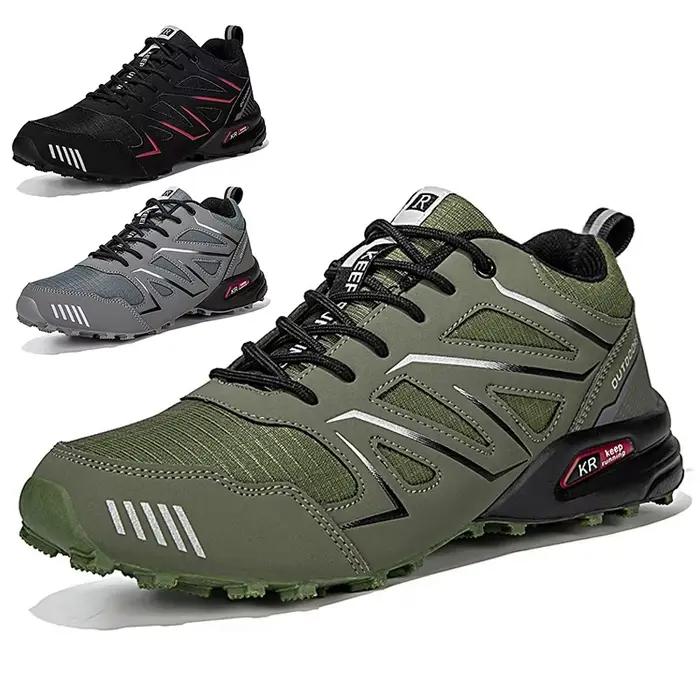 2025 nouveaux hommes chaussures de randonnée en plein air chaussures de sport imperméables confortables en cuir randonnée bottes d'entraînement grande taille chaussure tactique hommes