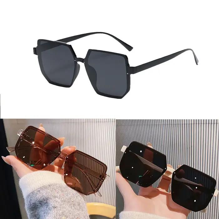 Lunettes de soleil vintage carrées tendance et mode à grande monture pour femmes et hommes occasions spéciales