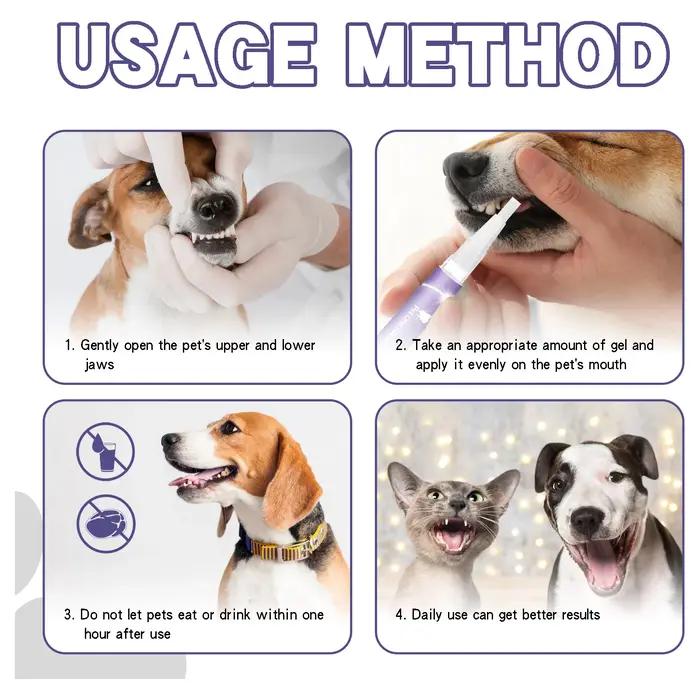 Gel dentaire pour animaux de compagnie, stylo de soins bucco-dentaires, combat la mauvaise haleine, contrôle du tartre, apaise les gencives, solution naturelle pour chiens et chats