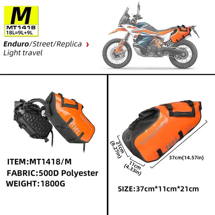 Rhinowalk sac de moto 100% étanche 18L/28L/48L grande capacité 2 pièces ajustement universel