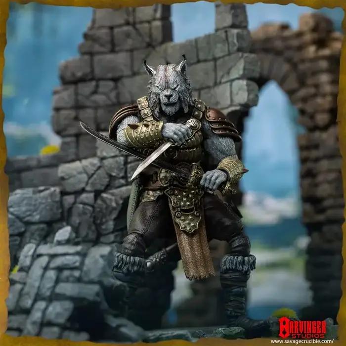 Figurine de collection Arvinger Studios Savage Crusible One modèle 1/12 avec double épée Lynx pour collectionneurs adultes occasions spéciales