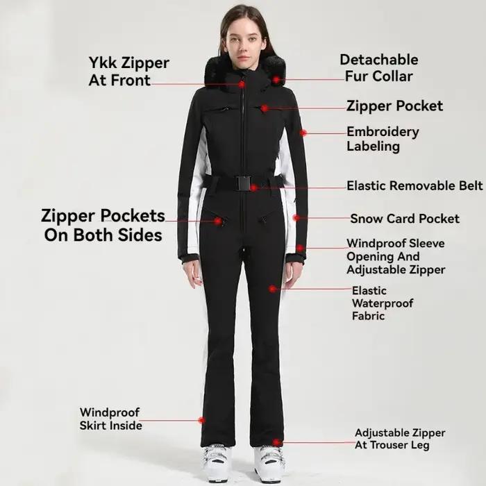 Combinaisons de ski imperméables coupe-vent pour femmes