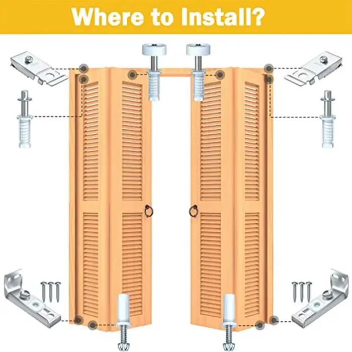 Kit de quincaillerie pour porte pliante, 2 pièces de rechange pour porte market, porte de Cisco