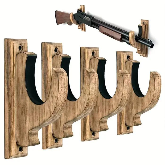 Support mural en bois pour armes à feu, avec rembourrage en velours, pour l'affichage et le rangement d'armes à feu, d'épées, d'arc et de fusils
