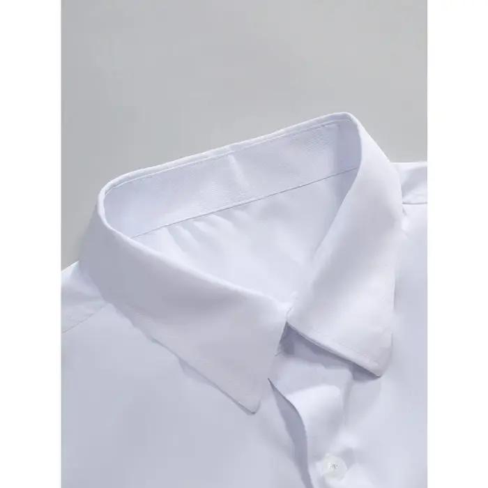 2025 chemise pour hommes flambant neuf couleur unie à manches longues intelligent décontracté quatre saisons élastique