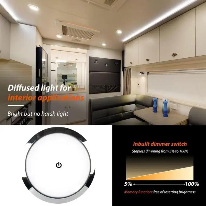 Lampes LED ultra-minces Tokili 12V/24V - Lumières à double tension pour camping-car, camion, remorqu