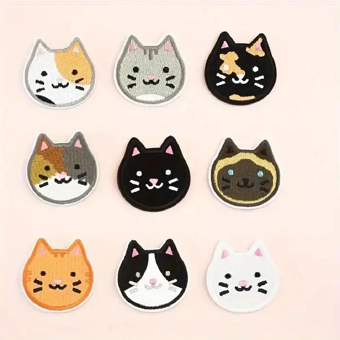 Patch brodé de chat mignon en polaire thermocollante pour vêtements casquette sac veste cadeau de bricolage original pour homme femme occassions spéciales