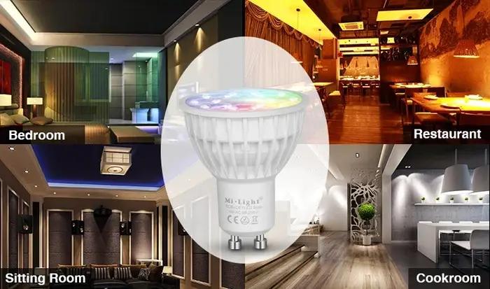 Miboxer AC86-265V 4W ampoule LED FUT103 GU10 lampe à LED à intensité variable lumière RGB + blanc ch