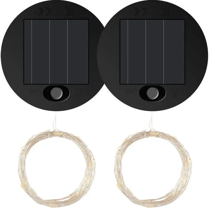 4/2pc lanterne solaire lumière remplacement haut LED panneau solaire lanterne couvercle lumières sol