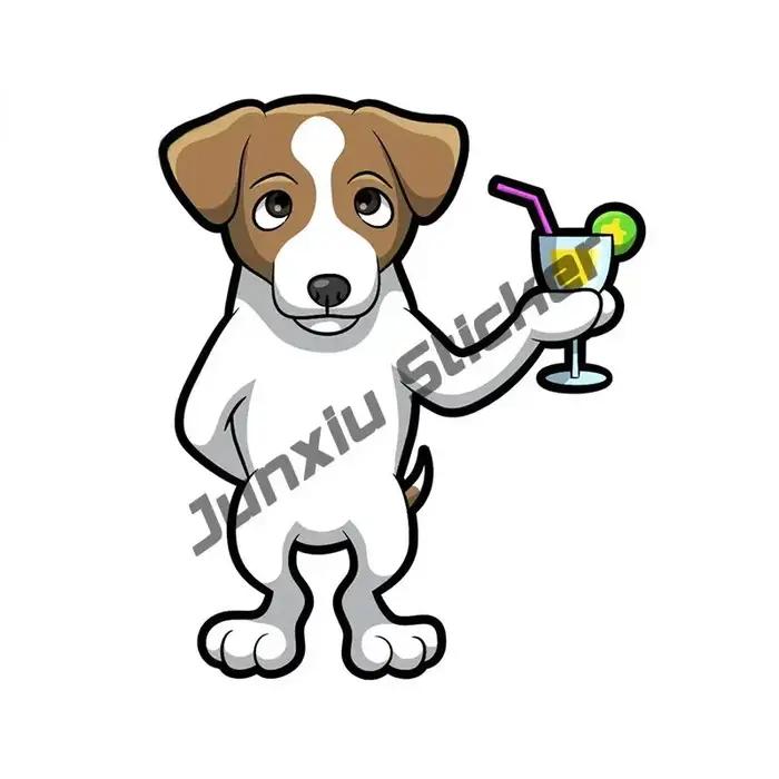 Autocollant mignon Schnauzer Jack Russell Terrier chien dessin animé Bull