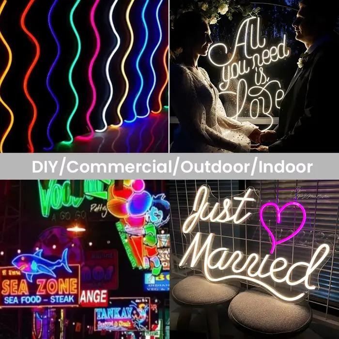 Bande Lumineuse Néon LED 12V 24V, Corde Étanche, Lampe Flexible en Silicone, Décoration de la Maison