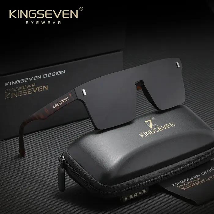 Lunettes de soleil sans monture KINGSEVEN polarisées UV400 protection solaire à la mode pour homme femme été voyage