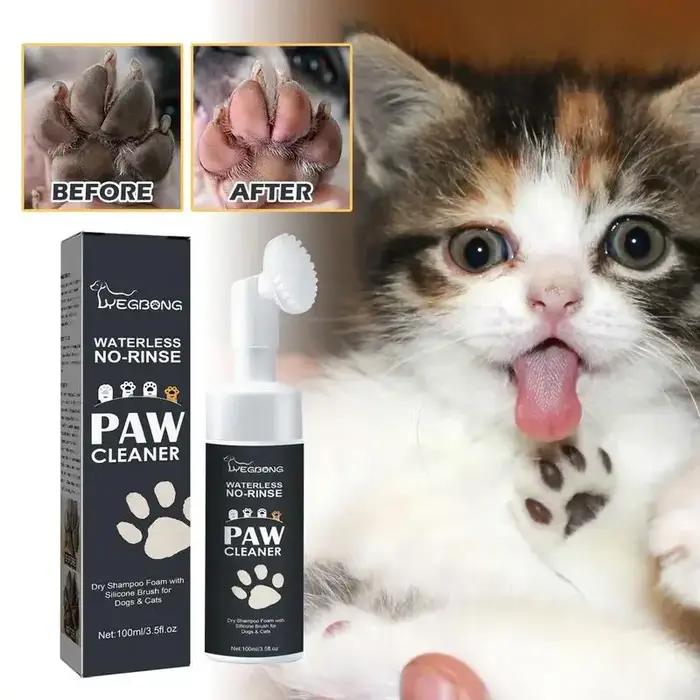 Mousse nettoyante pour pattes de chat sans eau, nettoyant pour griffes de chien, shampooing pour animaux de compagnie, brosse pour chien, sans cheville, nettoyant en profondeur pour pattes de chat, 10