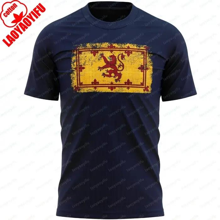 T-shirt drapeau du blason écossais pour hommes, tee-shirt badge Écosse, cadeaux de football pour la