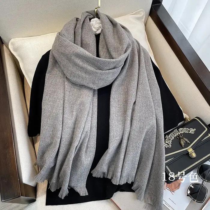 17 couleurs hiver chaud solide cachemire écharpe pour femmes grand 70*200 cm Pashmina châle enveloppes Bufanda femme