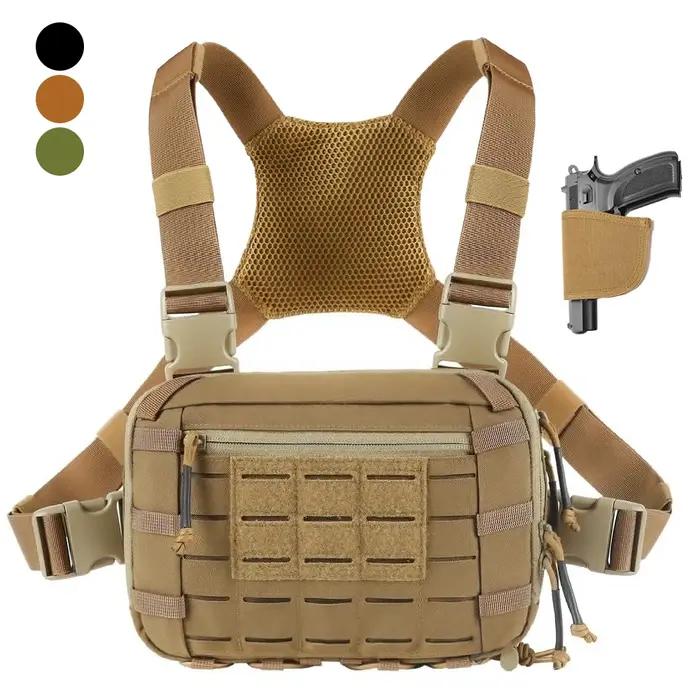 Sac de poitrine tactique avec étui pour pistolet EDC