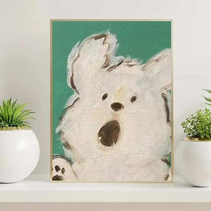 Affiche Kawaii Petit Chien Dessin Animé Impression Sur Toile Décoration Maison Occasions Spéciales