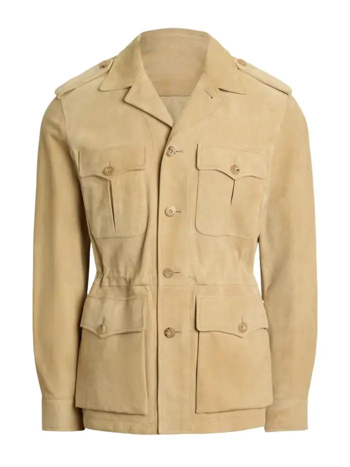 Veste de chasse en daim de haute qualité pour hommes d'affaires polyvalent Senior luxe manteau italien haut à revers