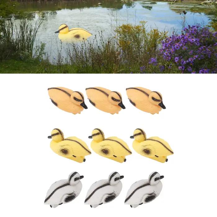 Ornement d'étang de canard en plastique flottant, 3 pièces, pour jardin, piscine, décoration aquatique, couleur grise foncée, rose ou vert armée