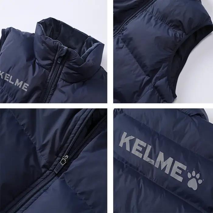 KELME hommes hiver vers le bas gilet Sport entraînement léger imperméable vêtements d'extérieur col
