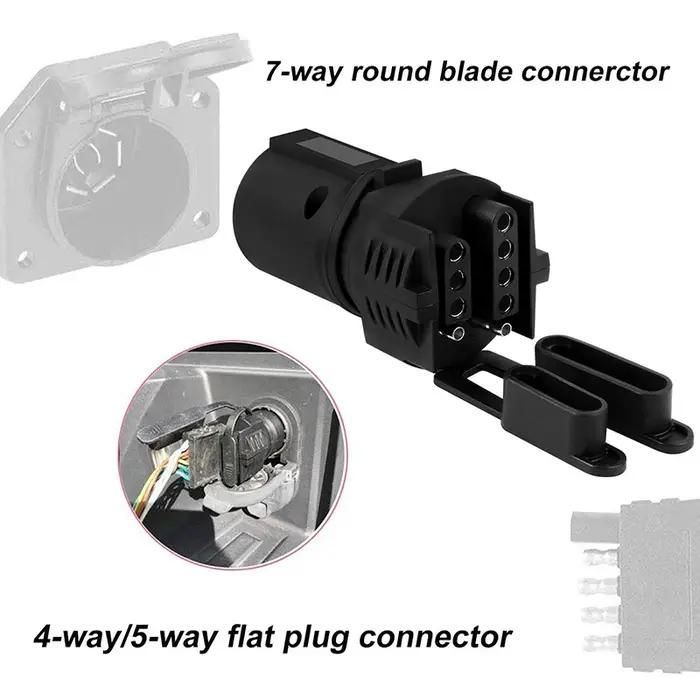 Adaptateur de prise de remorque résistant aux intempéries, 7 broches à 4 broches, 5 broches, connect