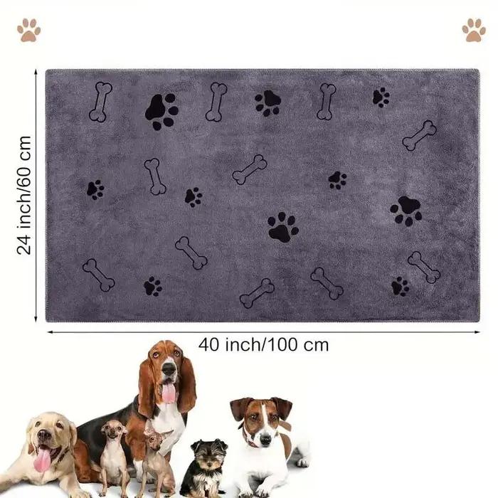Serviette pour chien en microfibre super absorbante à motif de patte