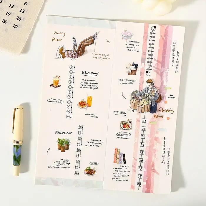 Journal GO 1.2x200cm le temps peut être traité bande hebdomadaire Date Plan