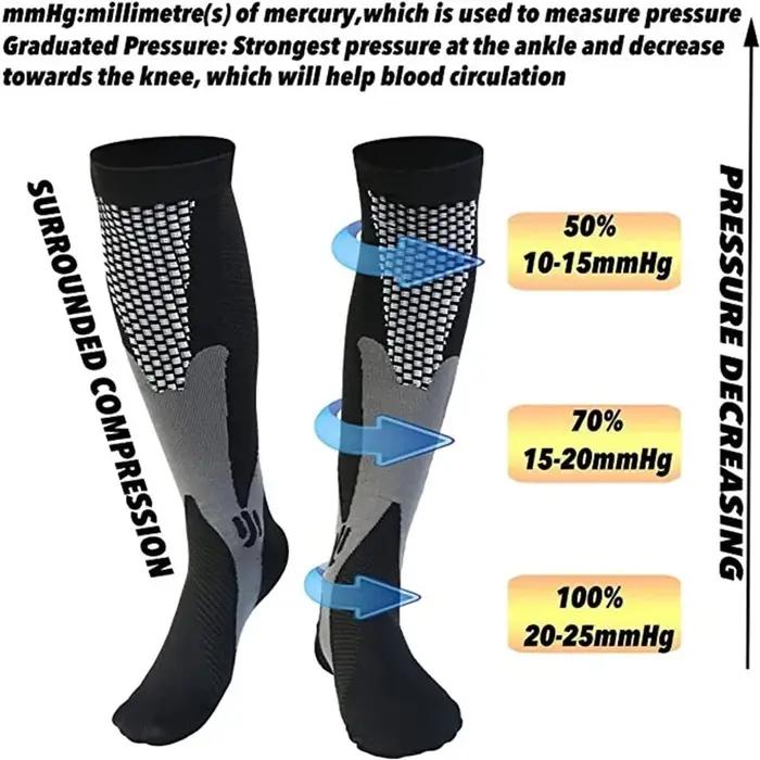 Bas de compression médical chasse varices fatigue jambes lourdes noir sport outdoor