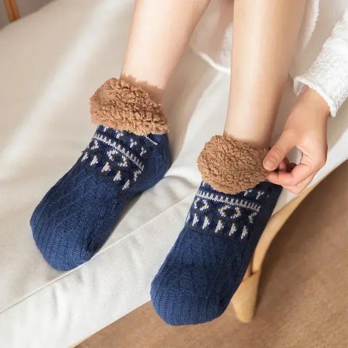 Chaussettes chaudes d'intérieur pour chasse - Pantoufles douces anti-dérapantes Hommes Femmes Hiver