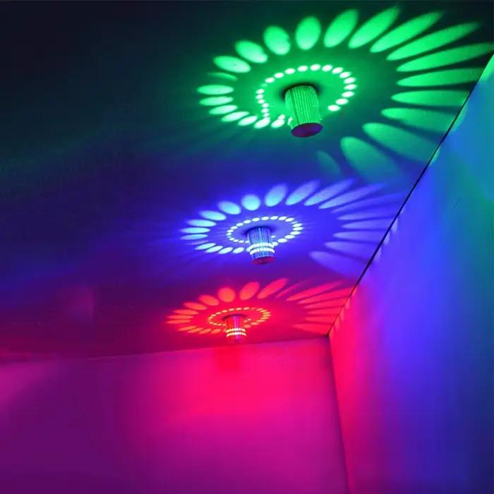 Plafonnier Mural LED RGB à Intensité Réglable avec Télécommande, 1/3/6 Pièces, Éclairage à Trou en S