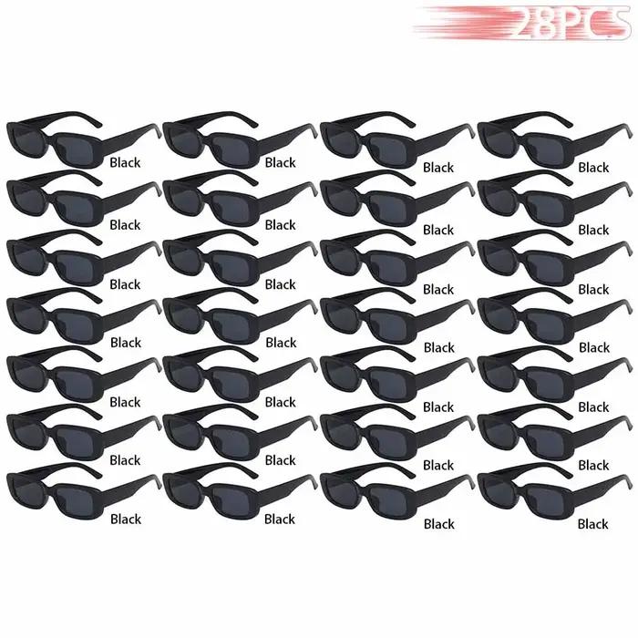 28 pièces petit modèle rectangulaire lunettes de soleil pour femmes Vintage marque concepteur carré