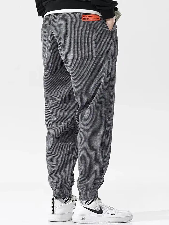 Pantalon jogger baggy en velours côtelé homme - Coupe loose confortable pour automne hiver