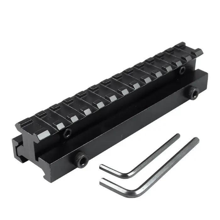 Base de montage d'optique à décalage de 45 degrés, rail latéral incliné Picatinny de 20 mm, base de rail à angle réglable pour viseur tactique, point rouge, laser