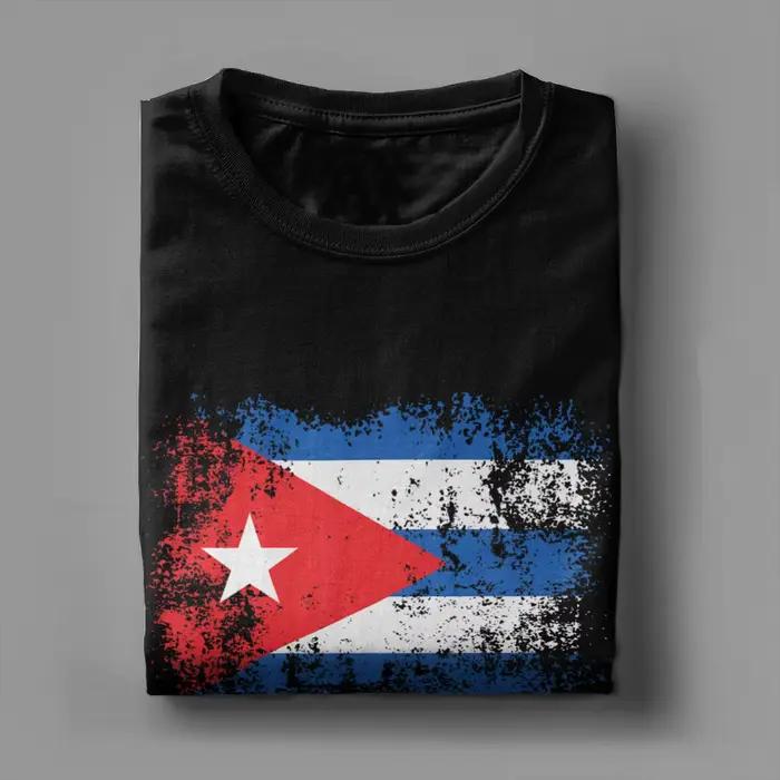 T-shirt vintage Cuba avec drapeau cubain pour homme, style Y2K rétro, en coton, col rond, tendance, cool, coupe ample et oversize, pour l'été