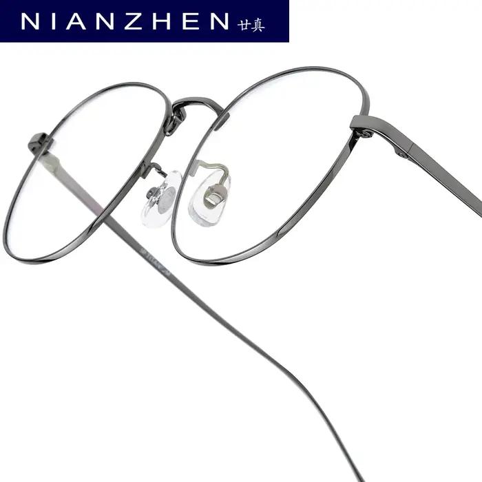 NIANZHEN alliage de titane lunettes cadre hommes rond marque Design