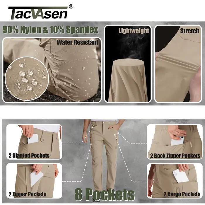 Pantalon pêche chasse été léger TACVASEN séchage rapide nylon randonnée cargo travail décontracté multi-poches