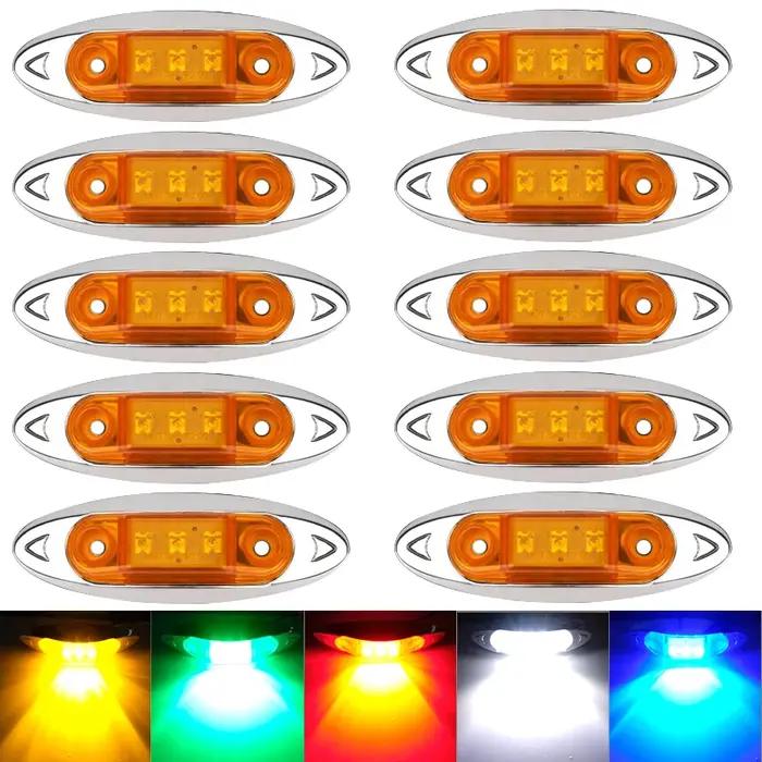 10 pièces 12V 24V feux de position latéraux ovale avant arrière indicateur de dégagement lampe pour