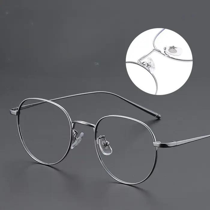 FIRADA mode confort lunettes de luxe rétro rond titane lunettes optique Prescription lunettes cadre