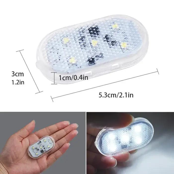 Lumières LED magnétiques pour porte de voiture, 2 pièces, rechargeables par USB, lumière de bienvenu