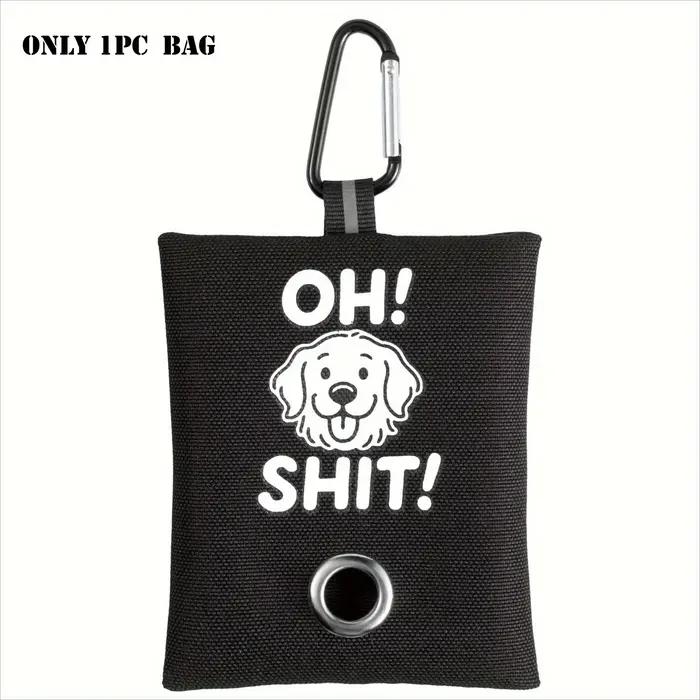Support de sac de merde de chien drôle, avec 2 sacs, conception OH SHIT, laisse à Clip métallique, d