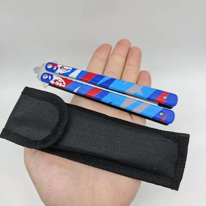 Jouet artisanal couteau Balisong Valorant 23cm modèle métal non tranchant pour formation et collection jeu occasionnels