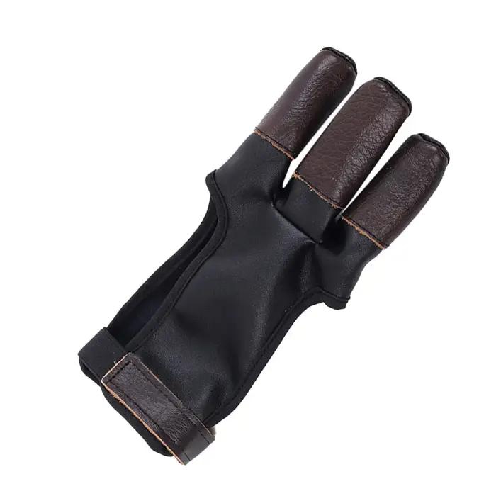 Gant de protection archerie 3 doigts coupés - Cuir PU antidérapant, enfilage rapide pour chasse