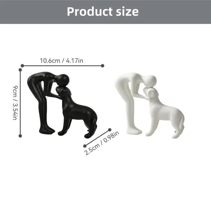Sculpture abstraite homme et chien