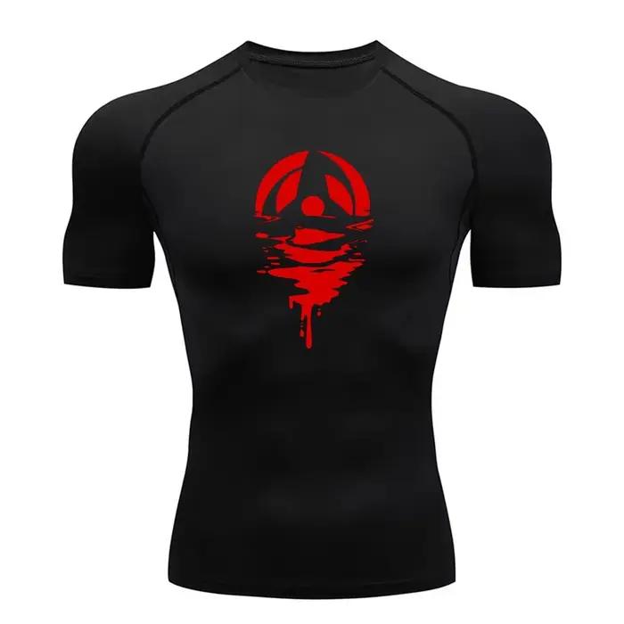 Anime hommes Compression chemise Fitness Sport course serré gymnase t-shirts athlétique entraînement
