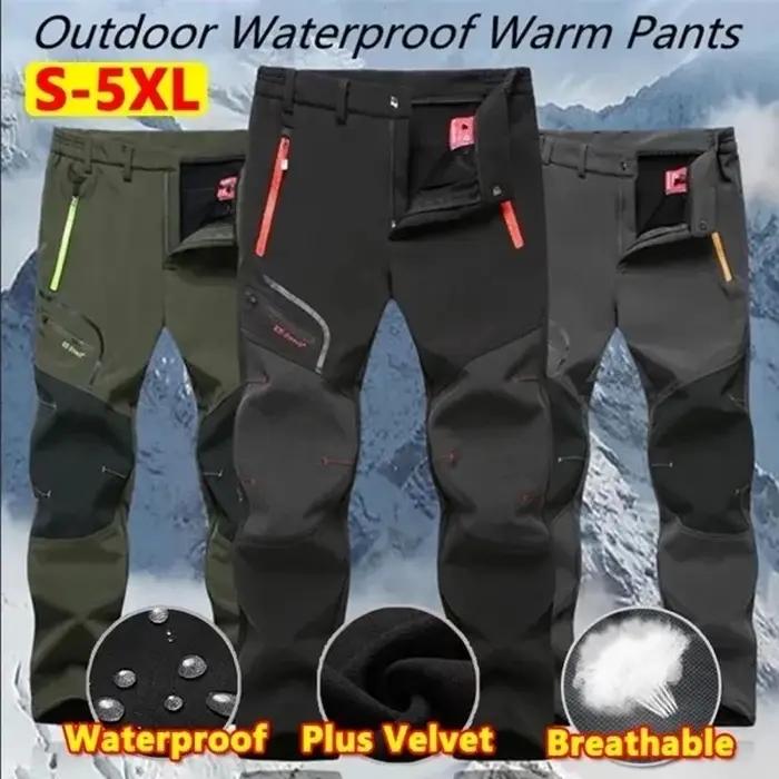 Pantalon homme imperméable randonnée pêche 2 styles fin/épais softshell polaire cargo outdoor