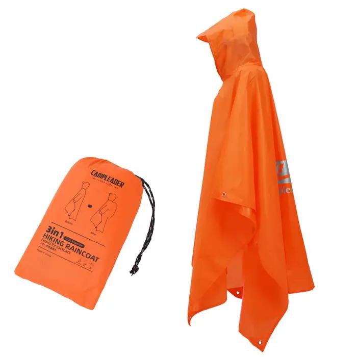 Poncho de pluie imperméable pour randonnée, camping, moto et voyage en polyester 210T pour adultes universel en bleu, jaune, rouge, noir ou vert