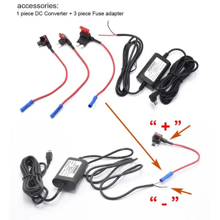 Adaptateur de chargeur de caméra de tableau de bord de voiture, Mini Micro Type C USB 5V 2,5 a, Kit