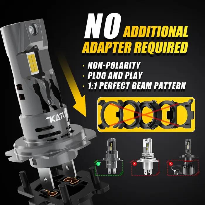 2 pièces H7 Socket Base LED phare de voiture 100W haute puissance Turbo ampoule 6000K 20000LM puce M